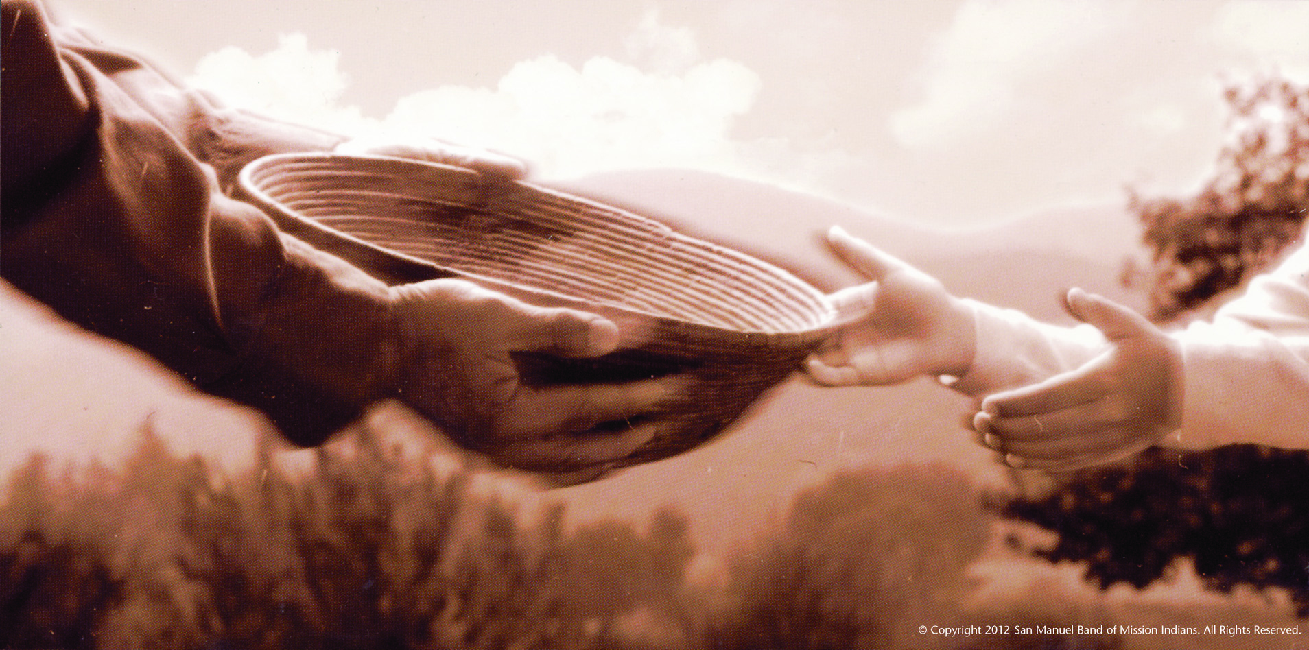 Basket handing between the generations image. 